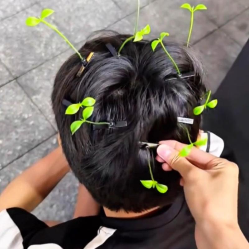 5-100pcs Small Bean Sprouts Hairclip Funny Bean Sprouts Small Flowers Small Grass Sprouts Hair Clip Children's Hair Accessories