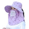 Do Farming Work Summer UV Protection Flower Print Bucket Hat Women Sun Hat With Neck Flap