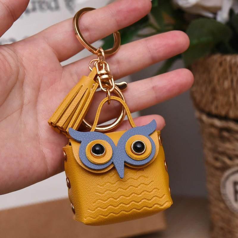 Cute Key Bag Owl Coin Purse Mini School Bag Car Key Chain Pendant Lady Wallet Leather Coin Purses Coin Purse Keychain