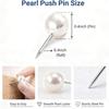 100 Pcs Pearl White Decorative Push Pins - Cute Large Round Head Thumb Tacks for Bulletin Board & Cork Board - Aesthetic Pearl Pins