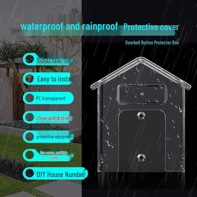 Waterproof Wireless Doorbell Rain Cover - Outdoor Transparent Remote Control Shield