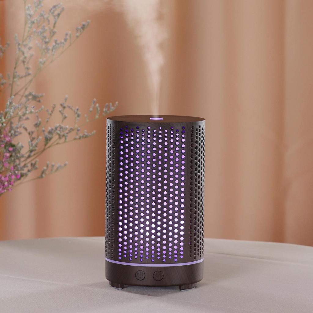 Wood Grain Hollow-Out Aroma Diffuser & Humidifier - Indoor Air Purifier