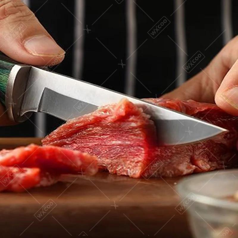 WXCOO 1 Stück Küchen-Steakmesser Obstschneidemesser Fleischschneider Allzweckmesser Edelstahl Metzgeresser Küchenzubehör