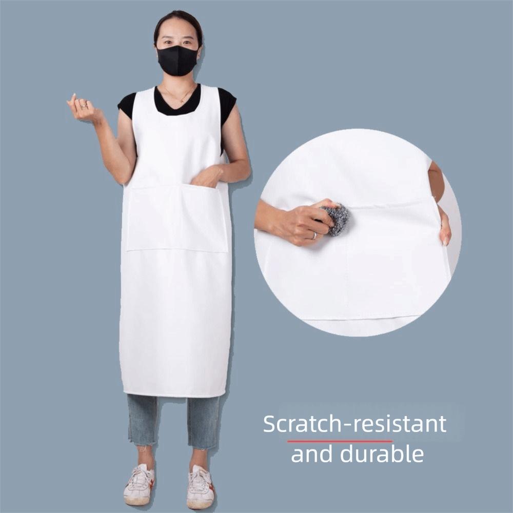 Oil-proof Work Smock Waterproof Cooking Work Clothes Durable Kitchen Apron Lab Work