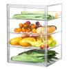 Bread Box 4-Tier Dessert Display Case Bread Box Acrylic Storage Organizer Holder Kitchen Airtight Acrylic Food Storage Organizer