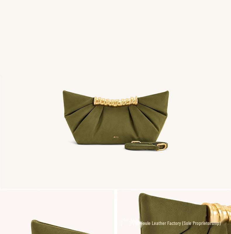 Bolso de mano plisado metálico JW PEI Leia - Bolso cruzado de noche a la moda