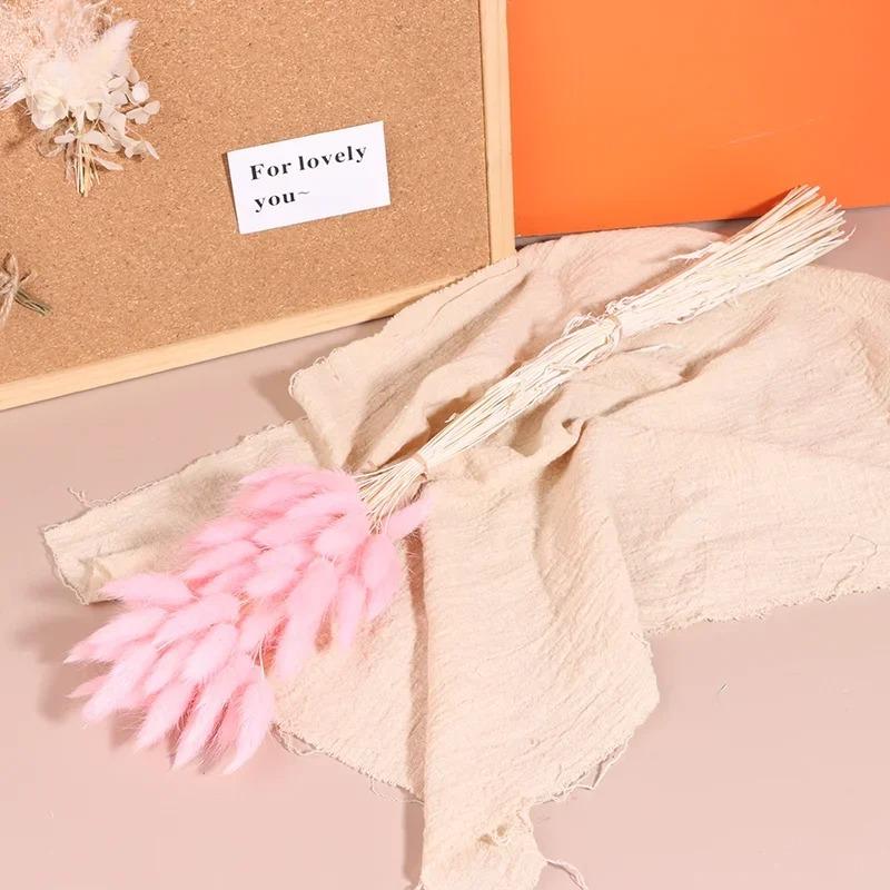 60 Stück Natur Hasenschwanzgras Trockenblumenstrauß Hochzeitsfeier Deko Flauschiges Pampasgras Weihnachten DIY Blumengesteck