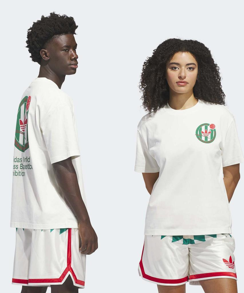 ADIDAS Basketball Crest Tee - White:Green / Kd3614