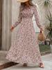 2025 Hot-Selling European & American Floral Long-Sleeve Dress