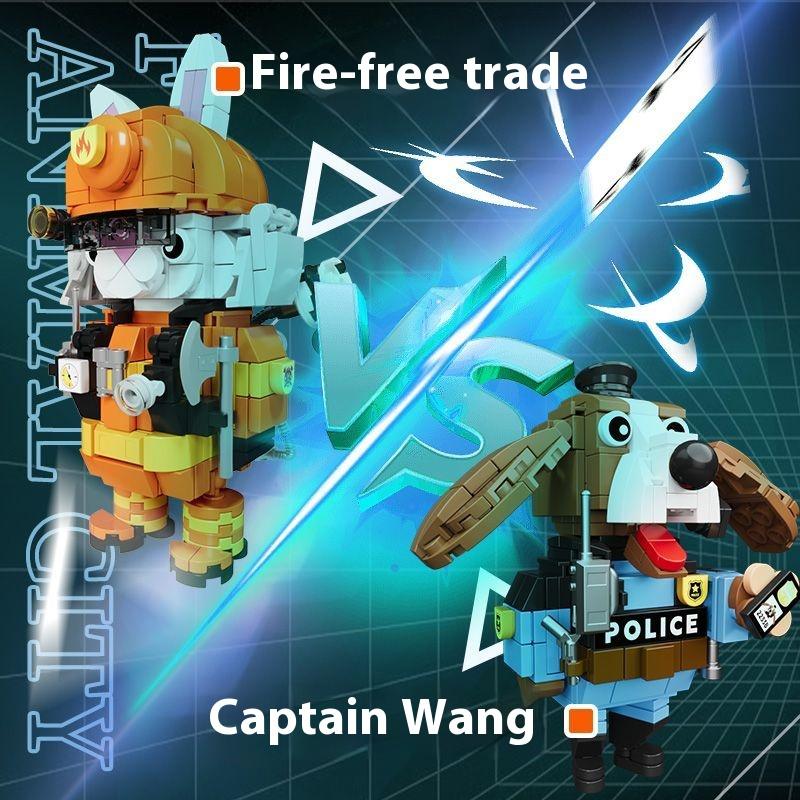 Mecha Series Robot Rabbit Firefighter Building Blocks Fireman Mecha Action Figure Model Bricks Christmas Gift Toy For Boy