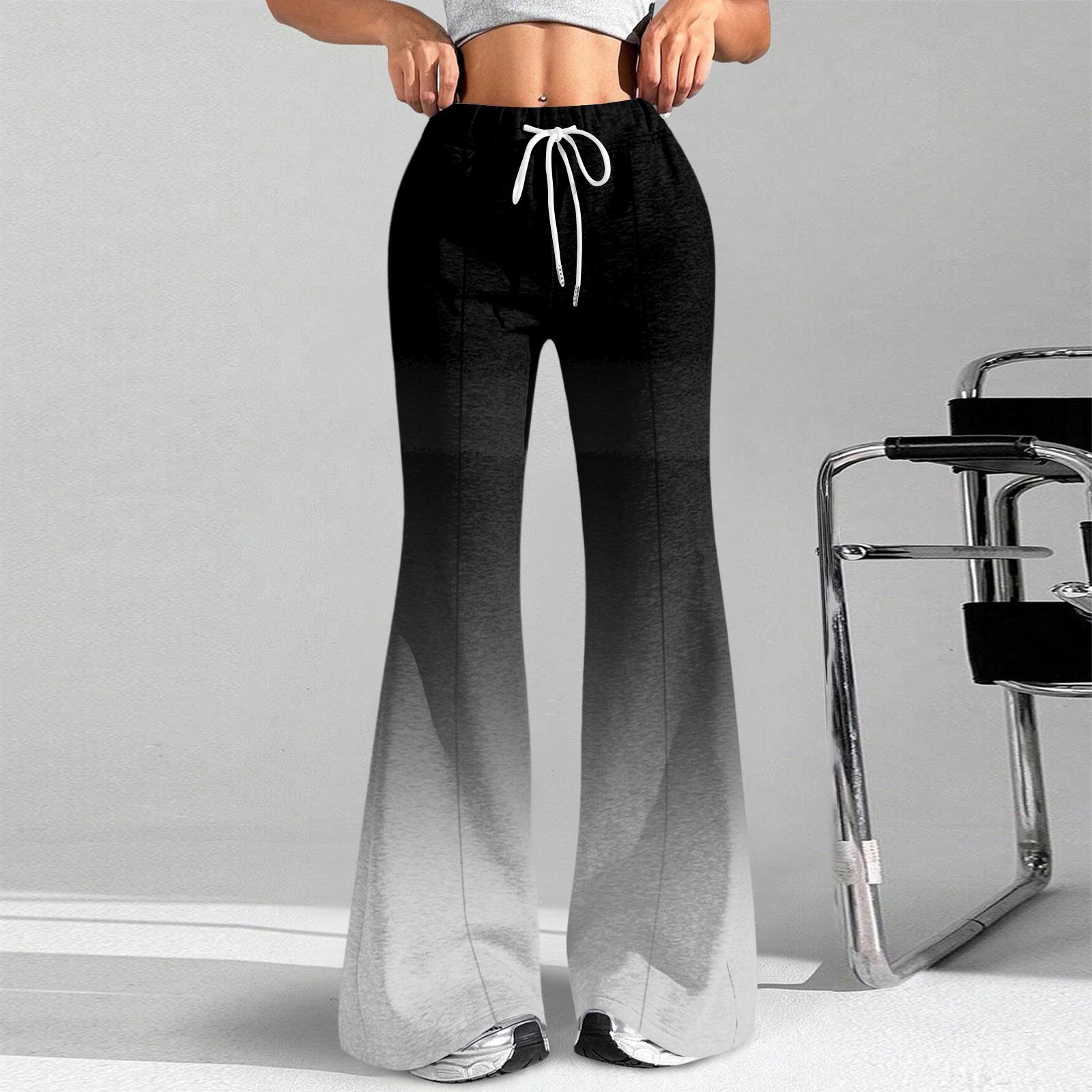 

Женские модные свободные спортивные брюки с градиентным принтом и кулиской на талии, повседневные брюки клеш L