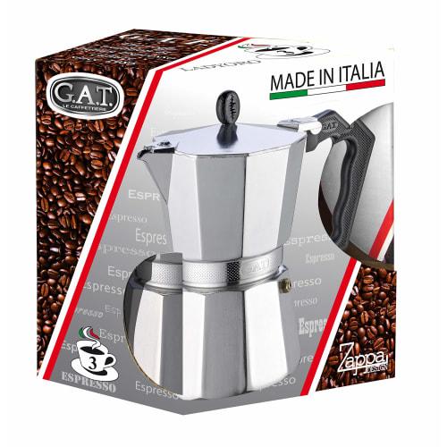 Metex [Made in Italy] G.A.T Cafetiera Lady Oro Black 3-Cup Coffee Maker (GALOBK3)