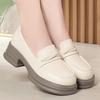 Thick-soled Loafers for Women, New Small Leather Shoes, Commuting To Work, Soft-soled Work Shoes, Spring and Autumn Single Shoes.