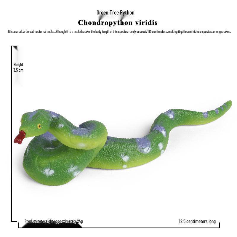 Children s Educational Green Tree Python Snake Model Toy