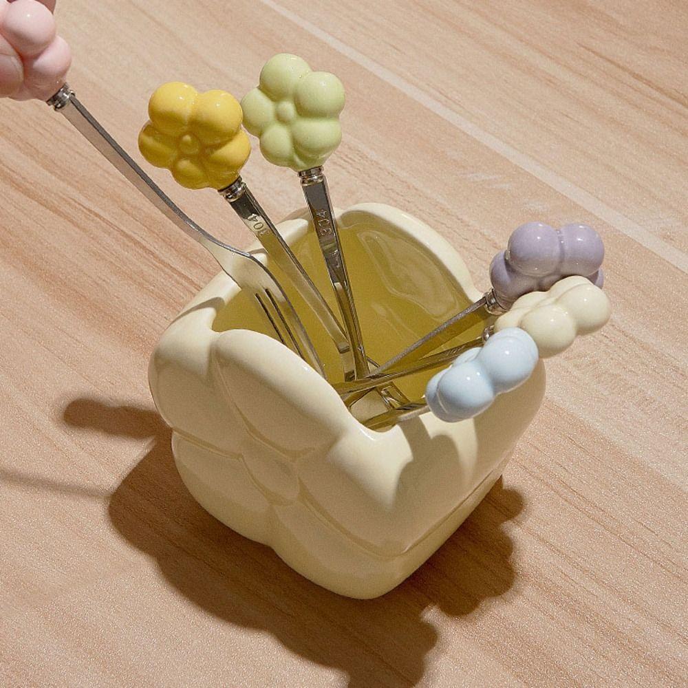 Creative Flower Fruit Fork Set Cartoon Fruit Stick Set  Kitchen Supplies