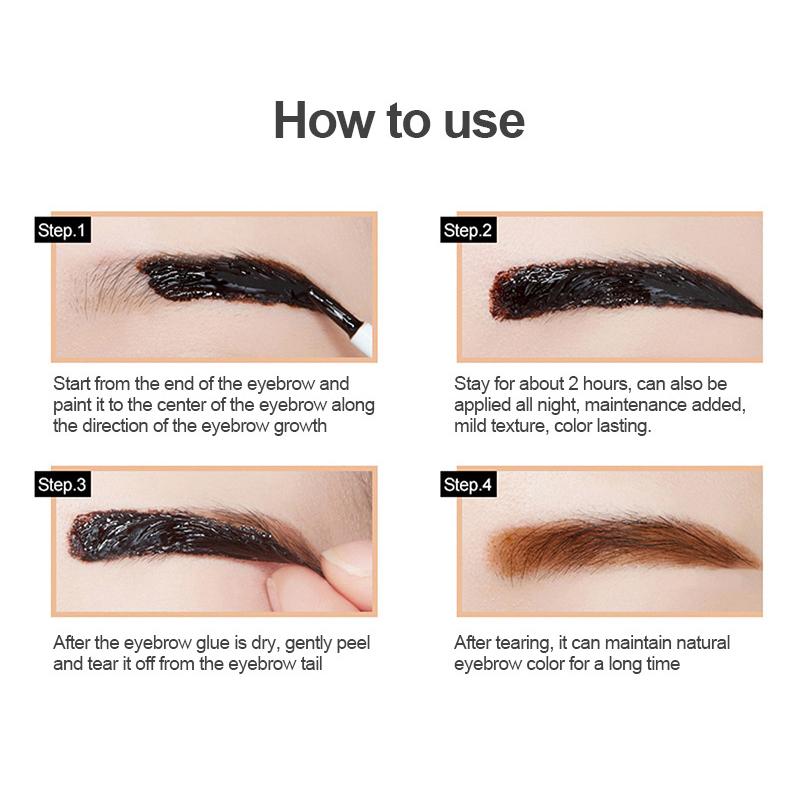 Tinta per sopracciglia Tear and Pull Gel per sopracciglia Crema per sopracciglia Donna Tinta per sopracciglia Waterproof a lunga durata senza sbiadire Sopracciglia Principianti pigri