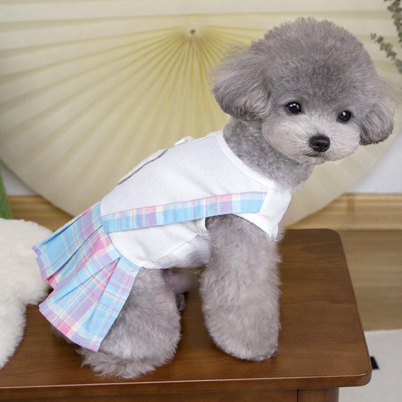 Pet Cat Yorkshire Pomeranian Puppy Dog Clothes Princess Spring and Summer Thin JK Skirt