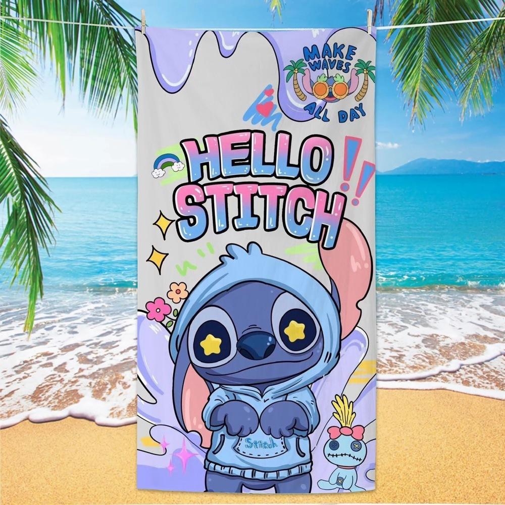 Western Anime Pattern Soft Thick Microfiber Large Towel For Children Beach Swimming
