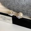 Elegant Retro French Zircon Saturn Pearl Earrings – Versatile Front-Back Wear