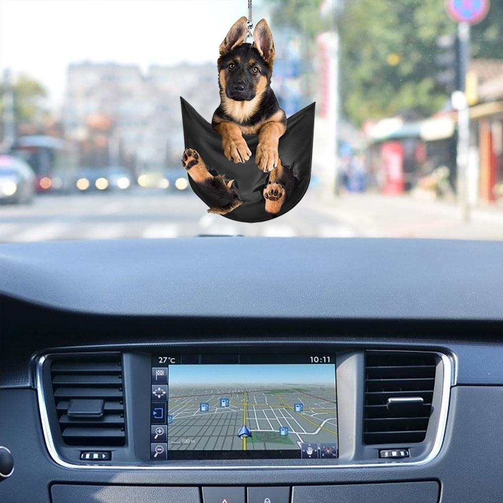 2D Dog Hanging Ornament Cute Funny Cartoon Pendant Key Chain Animal Pendant Car Rear View Mirror Backpack Accessories Acrylic