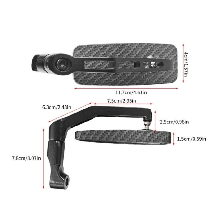 ATV Glass, Motorcycle Rear View Glass for Bike Scooters Handlebar Mount Clamp, Side Rearview Glass