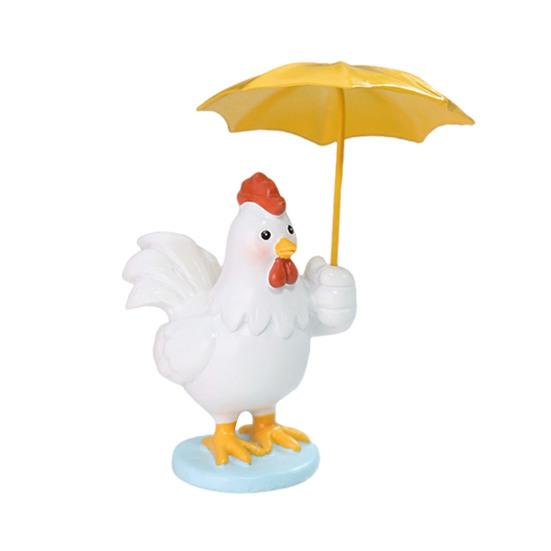 

Курча з жовтою парасолькою Фігурка Мультяшне Курча Статуетка-Скульптура з Смоли Прикраса для Дому, Офісу, Робочого Столу Chick