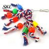 Anxiety Relief Bird Toy Colorful Rope Parrot Toy, Cotton Biting Chew Cage Accessory for Lovebird Budgie Cockatiel Parakeet Enrichment