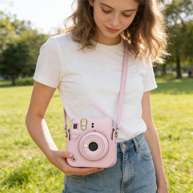 For Instax Mini 11 Camera Case PU Leather Soft Protective Case Trave Bag for Fujifilm Film Camera Bag with Shoulder Strap