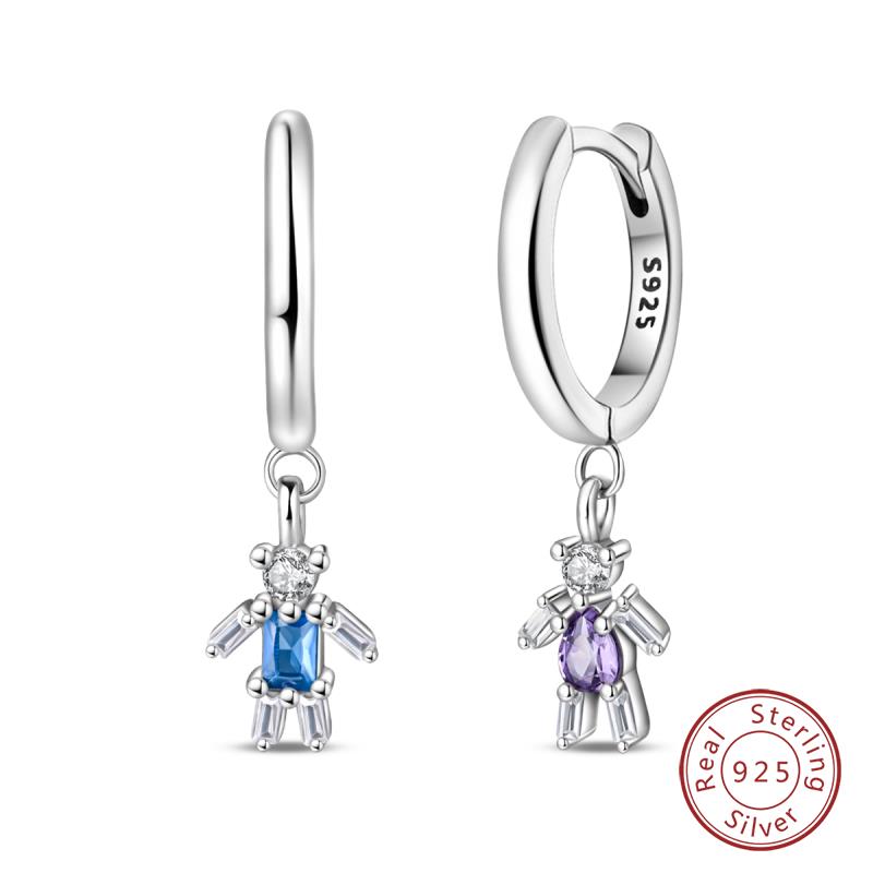 Hot 925 Sterling Silver Earrings Charm Simple Shining Lotus Zircon Wedding Women Jewelry Gift