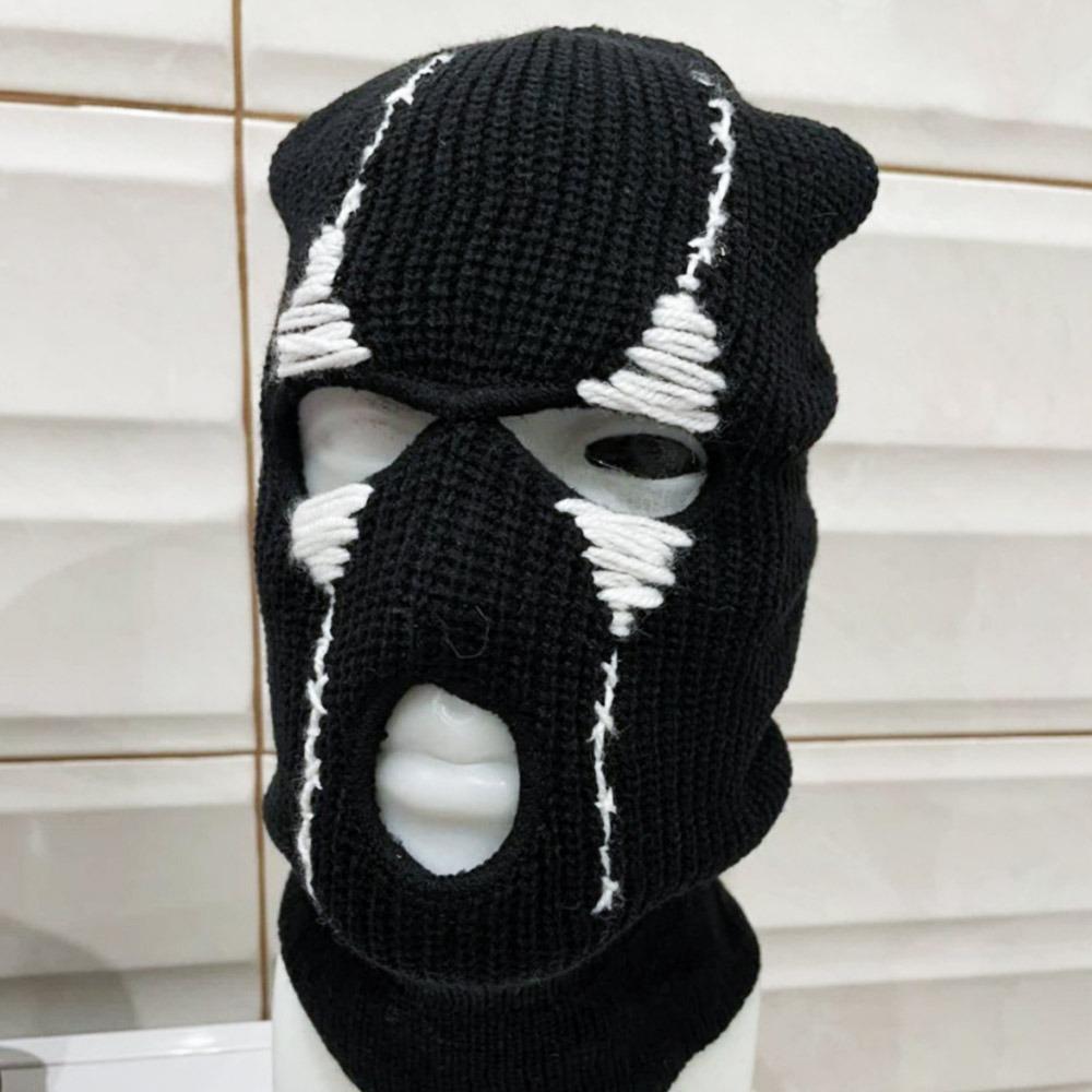 Funny Hooded Halloween Balaclava Handmade Party Beanie Cap Vintage Face Mask for Men Women