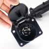 7 Way Round Pin Truck To 7 Way Blade RV Trailer Adapter Wiring Plug Converter .