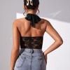 Transparent Lace Camisole Mesh Fishbone Corset Camisole Fashion Neck Halter Crop Tops  Travel