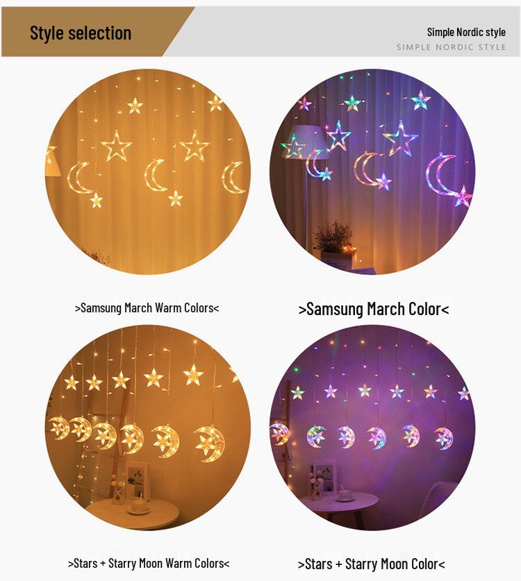 Starry Sky LED Curtain Lights for Christmas & Birthday Room Decoration