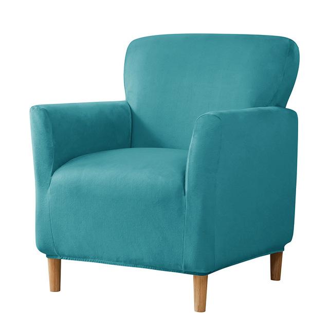 Soft Velvet Small Single Sofa Cover Stretchy Armchair Covers For Living Room Cooking Space Office Anti -Dirty Washable Chair Furniture Protectors