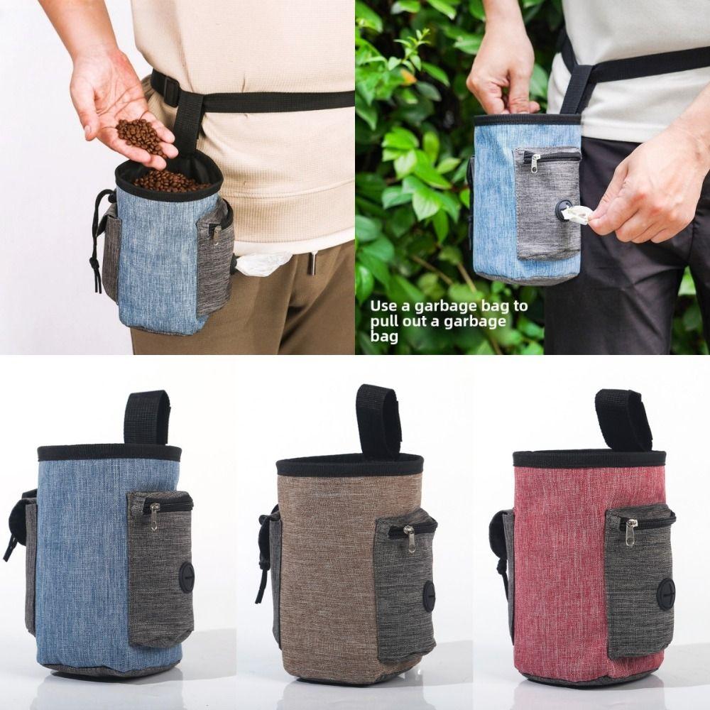 Hands-Free Pet Training Waist Bag Adjustable Strap Waterproof Poo Bag Holder Multi-Pocket Pet Snack Container for Dog Training