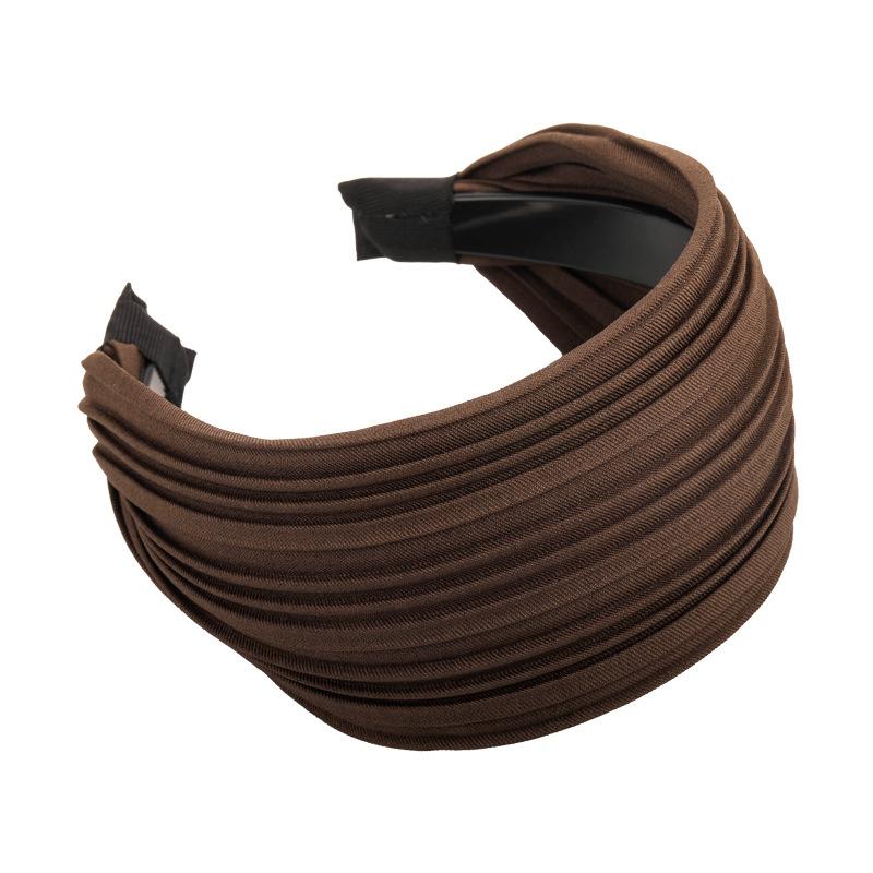 Korean-style Simple Wide-brimmed Striped Hair Clips and Headbands for Women   Hair BandsRetro High Cranial Top Pleated Headbands and Hair Accessories