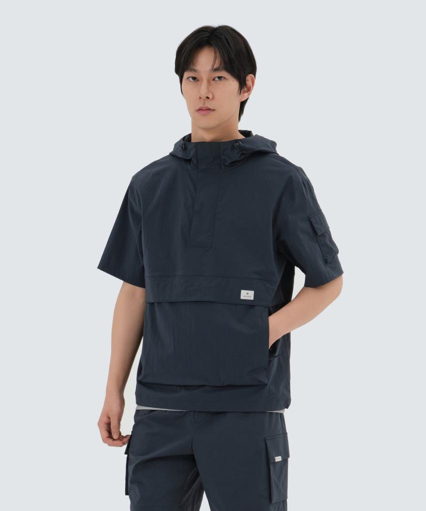 Snowpeak Apparel Root Hooded Short Sleeve Anorak (S25Mmran65) Vintage Green