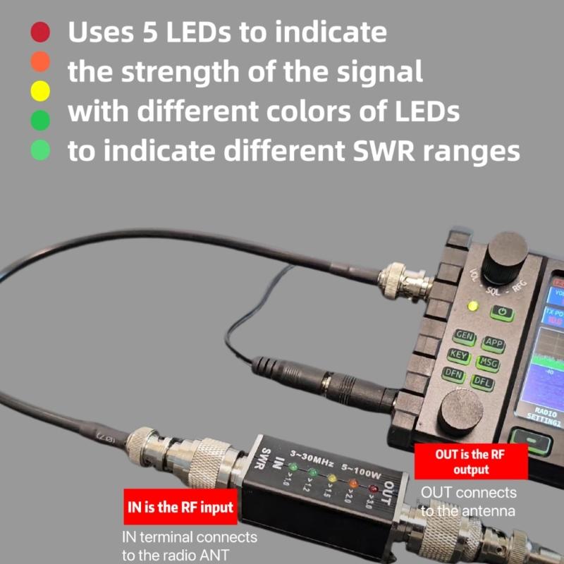 Professional SWR Meter for Short Bands Radio Frequency 3-30MHz Frequency Standing Waves Meter