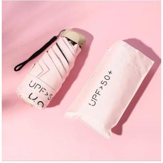 Płaski parasol 50-składany Ultralekki Mini parasol przeciwsłoneczny Damski Parasol przeciwsłoneczny z klejem UV Parasol kieszonkowy dwufunkcyjny na deszcz i słońce