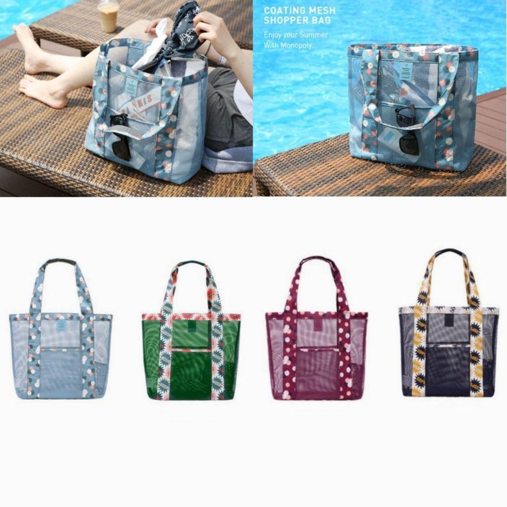 

Пляжна сітчаста сумка великої місткості із сумкою на блискавці Портативна пляжна сумка для пляжу зелений