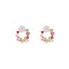 Silver Needle Diamond Flower Pearl Drop Earrings - Light Luxury, Small and Sweet Fresh Style for Women