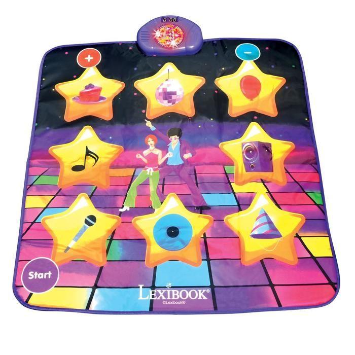 Lexibook - Tapis de danse électronique - Touches Lumineuses - Enceinte intégrée - Violet/Jaune -DM10 - Bluetooth - 6 modes de jeu chiaro
