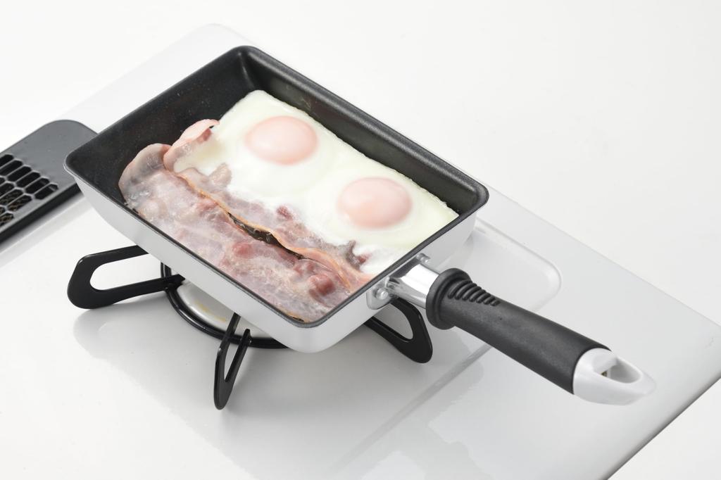 Carina Omelet Frying Pan with Glass Induction and Gas Coating Lid, Compatible, See-Through, Steamable, 13x18cm, Non-stick