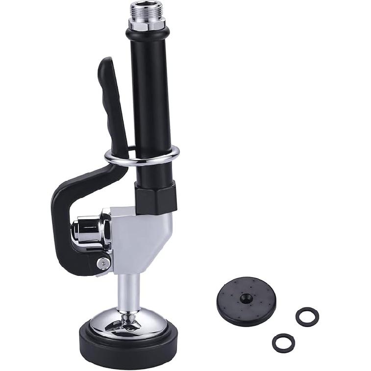 Pre Rinse Sprayer with Black 7/8"-20UNEF Handle Grip Assembly, 1.42 GPM High Pressure Pull Down Spray Head, Handheld Dish Sprayer Nozzle Replacement