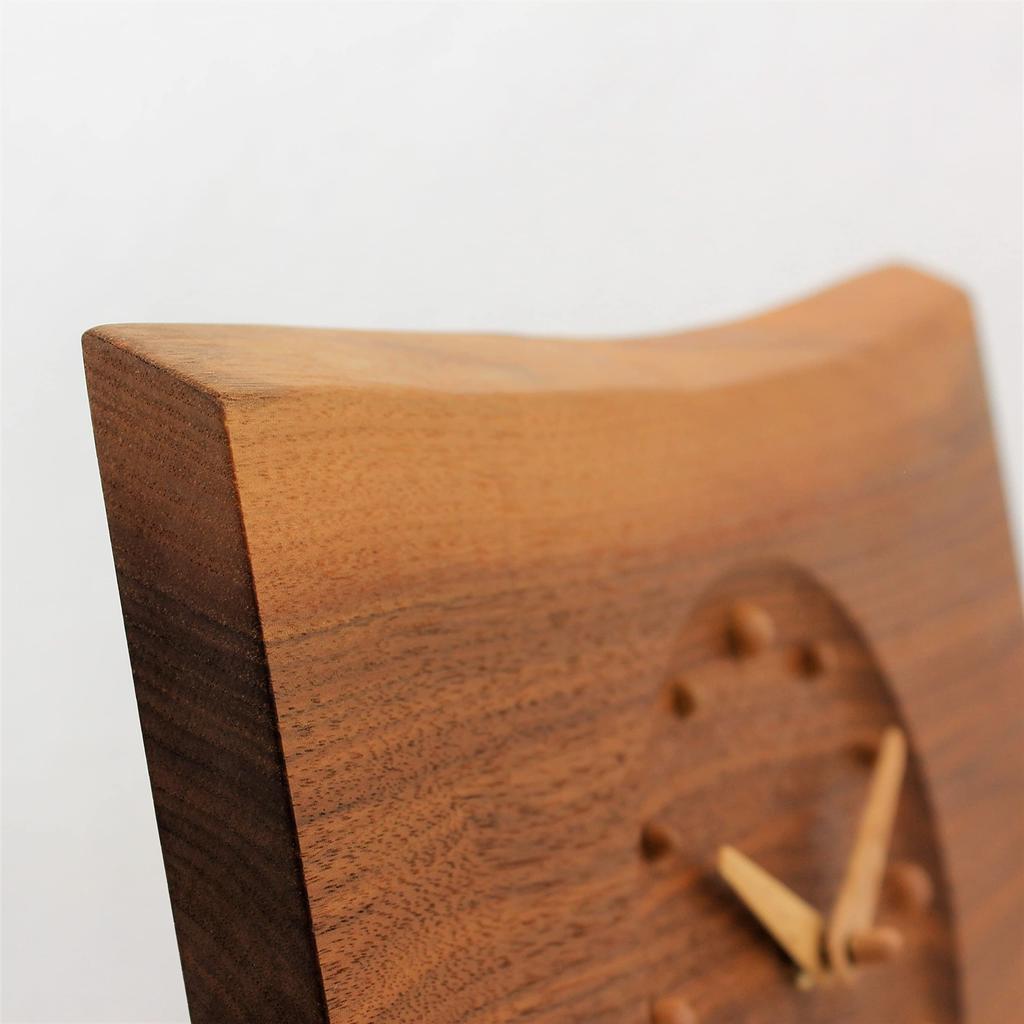 Kijisha Ear Clock Natural Wood Horizontal (Sakura) Approx. 30x17-21cm