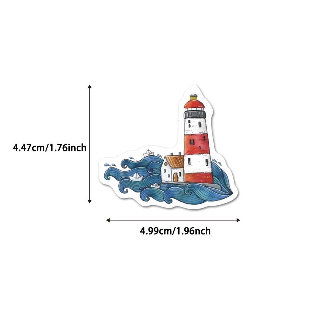 50 Nautical World Cartoon Stickers - Waterproof DIY Decals for Suitcases & Notebooks