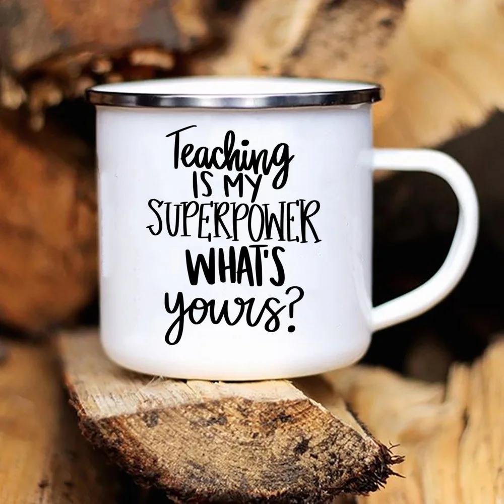 Musik Englisch Geschichtslehrer Drucktassen Weiß Emaille Heiße Schokolade Tasse Henkel Saft Trinkbecher Zuhause Büro Tasse Weihnachtsgeschenke