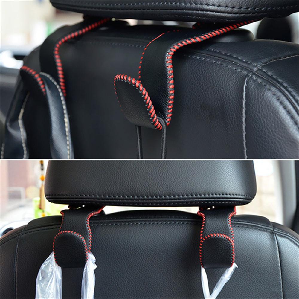 1pcs Storage Holder For Car Headrest Hooks Hanging Purses Auto Fastener Back Seat Organizer PU Leather Rear Rack