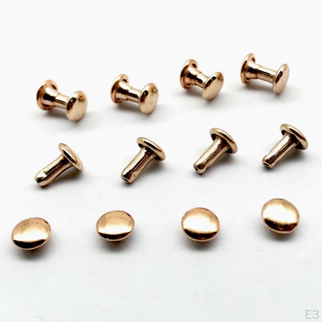 100 Pack Metal Studs for Leather Crafts and Decorations - 6x8mm Size