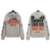 Unisex Retro Distressed Letter Print Hoodie für Herbst/Winter